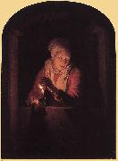 Gerard Dou Old Woman with a Candle Germany oil painting artist